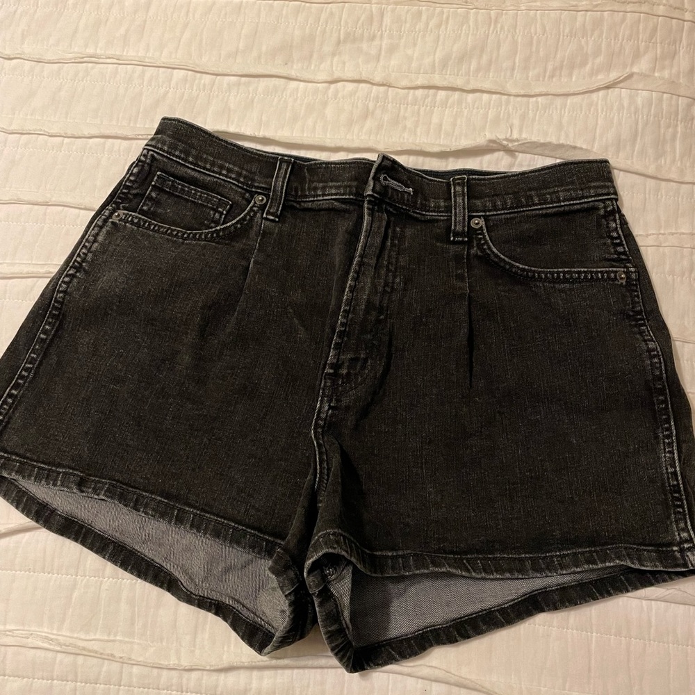 Arizona Jean Co. washed black denim mom shorts
